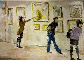 “The Gallery”. Acrylic on acrylic paper.