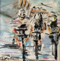 “Olympic Cyclists”. Acrylic on canvas