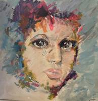 “Remembering Covid “. Acrylic on porcelain tile, unframed